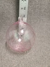 Christmas Ornament Hand Blown Glass Ball Light Pink W/swirl Design - £14.40 GBP