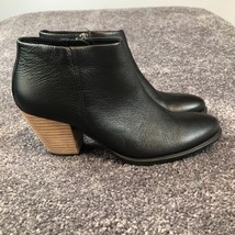 Ecco Western Ankle Boots US 10.5 Black Leather EU 41 Bootie Comfort Heels  - £31.08 GBP