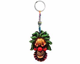 Evil Clown Halloween Horror 3D Figurine Keychain Multicolored Macramé Metal Ring - £9.48 GBP