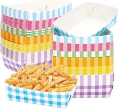 Anydesign 120Pcs Plaid Paper Food Trays 6 Colors Disposable Food Holder ... - £26.10 GBP