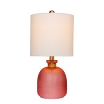 Fangio Lighting 19.5 in. Island Bottle Glass Table Lamp in Frosted Pink - £23.73 GBP