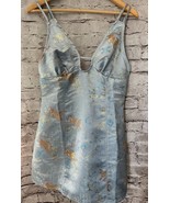 Urban Outfitters Womens M Asian Mini Dress Light Blue Satin Tiger - $603.20 MXN