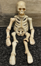 Glazed Ceramic Skeleton 12&quot; Shelf Sitter Candle Holder - Vintage! - £54.39 GBP