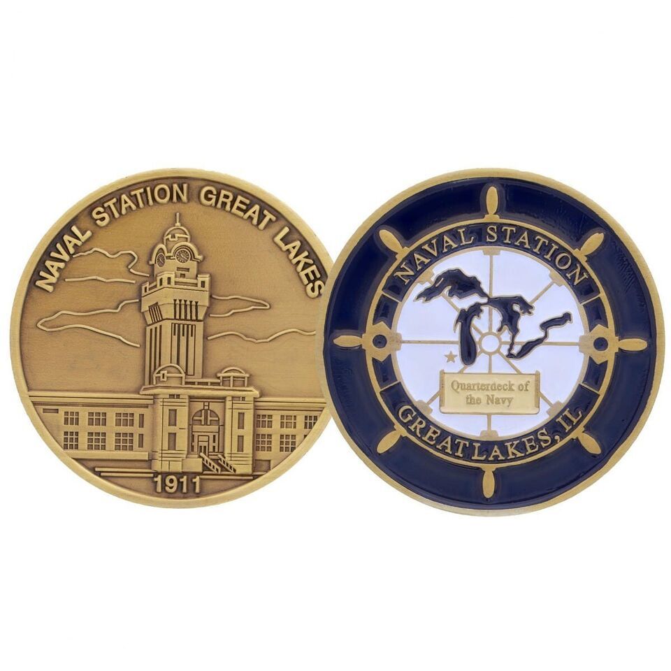 US Navy Naval Station Great Lakes Challenge Coin Officially Licensed - $18.69