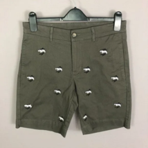 VINTAGE 1946 Mens Embroidered Shark Stretch Chino Shorts in Olive Size 30W - $27.00