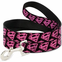 Supergirl Diagonal Logo w/Hearts Dog Leash by Buckle-Down - £19.98 GBP