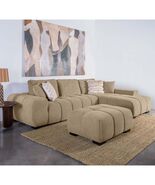 Camel Upholstered Sectional Sofa with Chaise - Plather Collection - €1.854,98 EUR