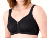 Breezies Wirefree Diamond Shimmer Unlined Support Bra - BLACK, 48C - £16.73 GBP