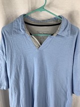 Nat Nast blue men&#39;s size L large polo shirt grey collared short sleeve textured - £11.65 GBP