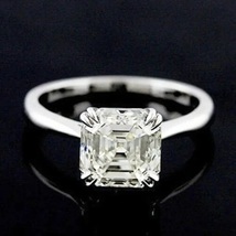 CZ AAA+2.5CT Asscher Cut Moissanite Engagement Solitair Asscher Wedding Ring - £35.97 GBP