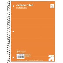 up&amp;up™ Spiral Notebook 1 Subject College Ruled 70 Pages 7.5x10.5 Orange - $10.35