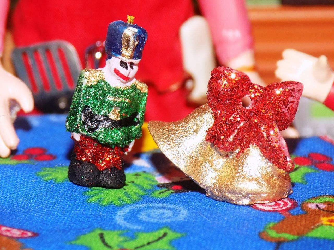 Christmas decorations Nutcracker Bells fits Fisher Price Loving Family D... - $1.97