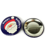 Happy Holidays Santa Christmas Vintage Purple Metal Button Pinback NWOT - £7.83 GBP