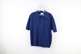 Vintage 50s 60s Ban Lon Mens Large Thrashed Knit Short Sleeve Collared Polo USA - £38.75 GBP