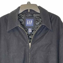 Gap Men&#39;s Large Wool Zip Up Jacket Long Sleeve 90&#39;s Collar Quilted Lined... - £25.02 GBP