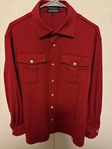 Vintage Faconnable Albert Goldberg  M Long Sleeve Red Button Up Shirt 10... - £69.12 GBP