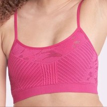 Colsie Women&#39;s Scoop Neck Lightweight Crochet Bralette Pink Medium - $285.54 MXN