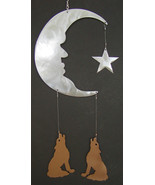 Moon Star Howling Wolf Hanging Mobile Metal Wind Catcher Chime - £25.07 GBP