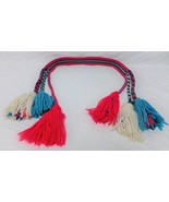 Native American 46&quot; Inkle Woven Yarn Belt Red Teal Black Boys Child Sash... - $55.13 CAD
