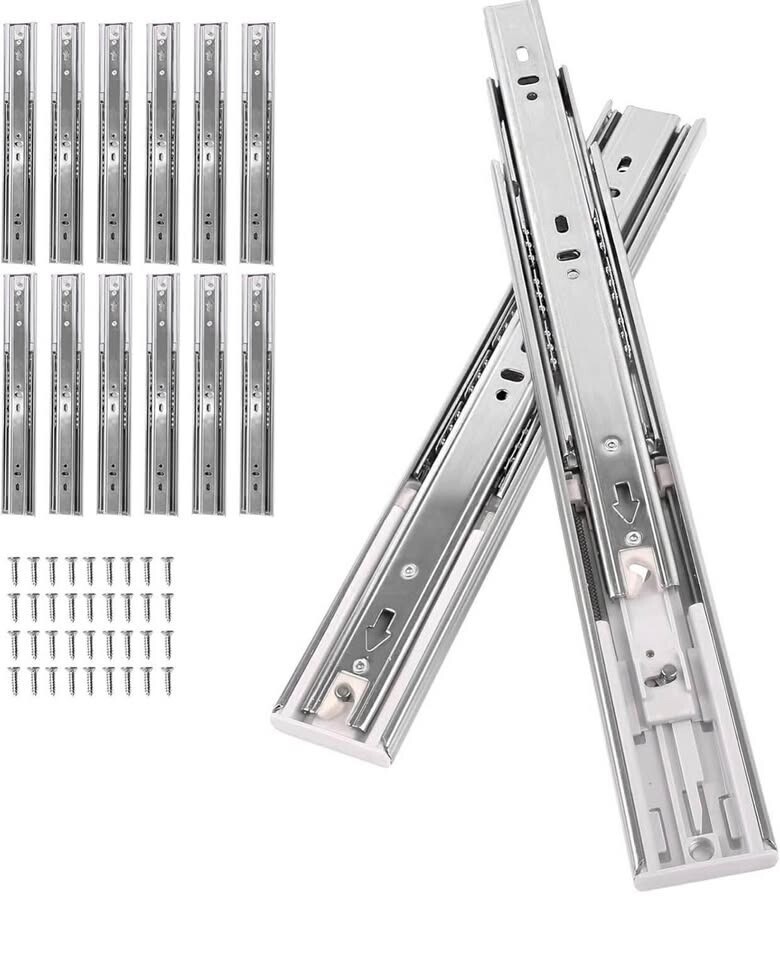 6 PAIRS of Soft Close 20” Cabinet Drawer Slides, Full Extension - $49.08