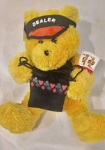 Jaxxi Black Jack Card Dealer 14&quot; Yellow Teddy Bear Brand New With Tags - £15.89 GBP