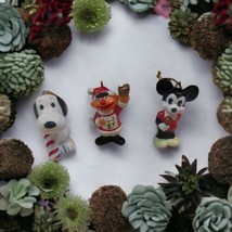 Vintage Christmas Ornaments Snoopy 1953 Mickey Mouse, &amp; Ernie 1980 GUC RARE - £59.23 GBP