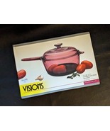 1994 Corning Vision 2.5 L Qt Cranberry Non Stick Sauce Pan Lid USA Box NEW - $152.35 CAD