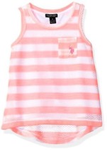 NWT U.S. Polo Assn Little Girls Size 4 Pink Sleeveless Pocket Tee Shirt - £11.89 GBP