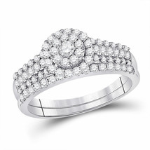 Authenticity Guarantee 
10kt White Gold Round Diamond Bridal Wedding Rin... - £896.07 GBP