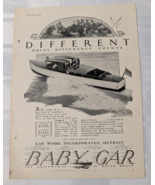 1928 BABY GAR WOOD MOTOR BOAT WATERCRAFT PAPER ADVERTISING SHEET ANTIQUE... - $17.80 CAD