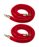 2 Pack Red Velvet Stanchion Rope, 5 Ft Crowd Control Barriers With Polis... - £30.48 GBP