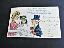 The secret of wife’s success-Ben Franklin 1cent-1906 Postmarked Comic Postcard. - £22.53 GBP