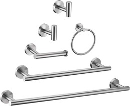 6 Pieces Brushed Nickel Bathroom Hardware Accessories Set Hand, Wall Mounted - £50.12 GBP