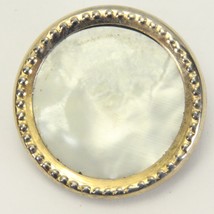 Mother of Pearl Round Gold Tone Brooch Pin MOP Center General Mfg USA 1.... - $183.53 MXN