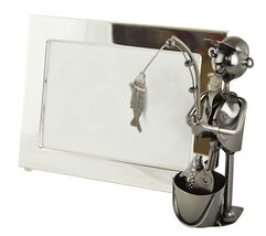 Ebros Fisherman Metal Sculpture 5&quot;X7&quot; Picture Frame Vertical Horizontal ... - $57.44 CAD