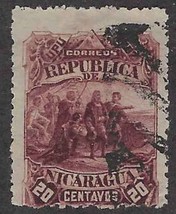 1892 NICARAGUA Stamp - Columbus Sighting, 20c, SC#44 C71A - £0.77 GBP