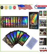 High-Quality Tarot Cards Set of 78 with Vibrant Designs - English Instru... - $262.55 MXN