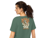 Women’s Organic Ribbed Neck T-Shirt - Hoof Back Print Green Bay - $54.99