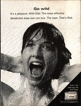 1964 Dial Deodorant Bar Soap Vintage Print Ad Go Wild Sexy girl Shower W... - $24.11