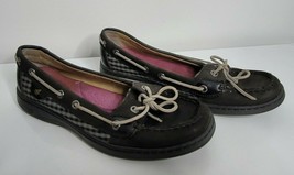 Sperry Top Sider Womens Black Gray Gingham Angelfish Boat Shoes 9M 91024... - £18.07 GBP