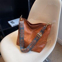 Yogodlns Vintage  Bag For Women PU Leather Bucket Bag  Style Crossbody Bag Lady  - £48.56 GBP