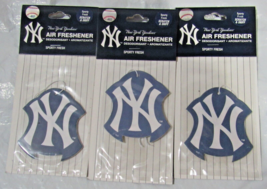 3 New York Yankees Logo On Blue Paper Air Freshener Sporty Fresh - $11.99