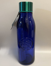 New 2020 STARBUCKS Cobalt Blue Siren Recycled Glass Water Bottle 20oz - £36.58 GBP