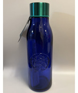 New 2020 STARBUCKS Cobalt Blue Siren Recycled Glass Water Bottle 20oz - £36.75 GBP
