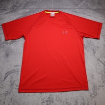 Under Armour Green Heatgear Loose TShirt M Red Short Sleeve Athletic Sports Mens - £8.51 GBP