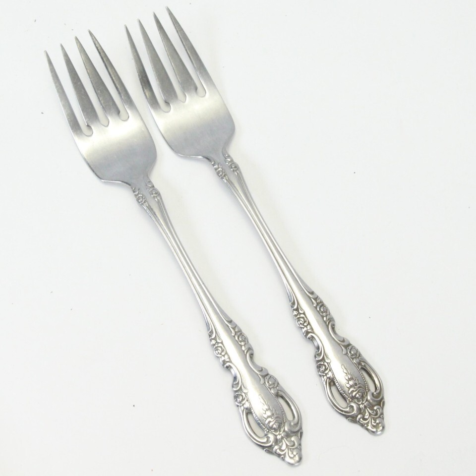 Oneida Brahms Salad Forks  6-3/4&quot; Stainless Lot of 2 - $8.81