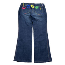 Vtg COOGI Y2K Flare Jeans Pants Womens Sz 13/14 Fits 34x29 Multicolor Spell Out - £29.56 GBP