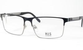 H.I.S By Mpg HT4186 006 Black /Silver /Grey Unique Eyeglasses His 56-15-145mm - $89.09