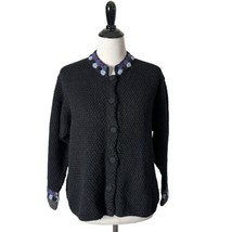 Little Journeys Chicago Hand Knit Alpaca Blend Cardigan Sweater Women&#39;s ... - £38.82 GBP