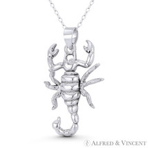 Scorpio Zodiac Sign Scorpion Totem Charm Pendant in Oxidized 925 Sterling Silver - £24.61 GBP+